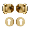 Poignée de porte dorée en laiton massif – Design ovale luxe, avec rosaces clé
