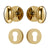 Poignée de porte dorée en laiton massif – Design ovale luxe, avec rosaces clé