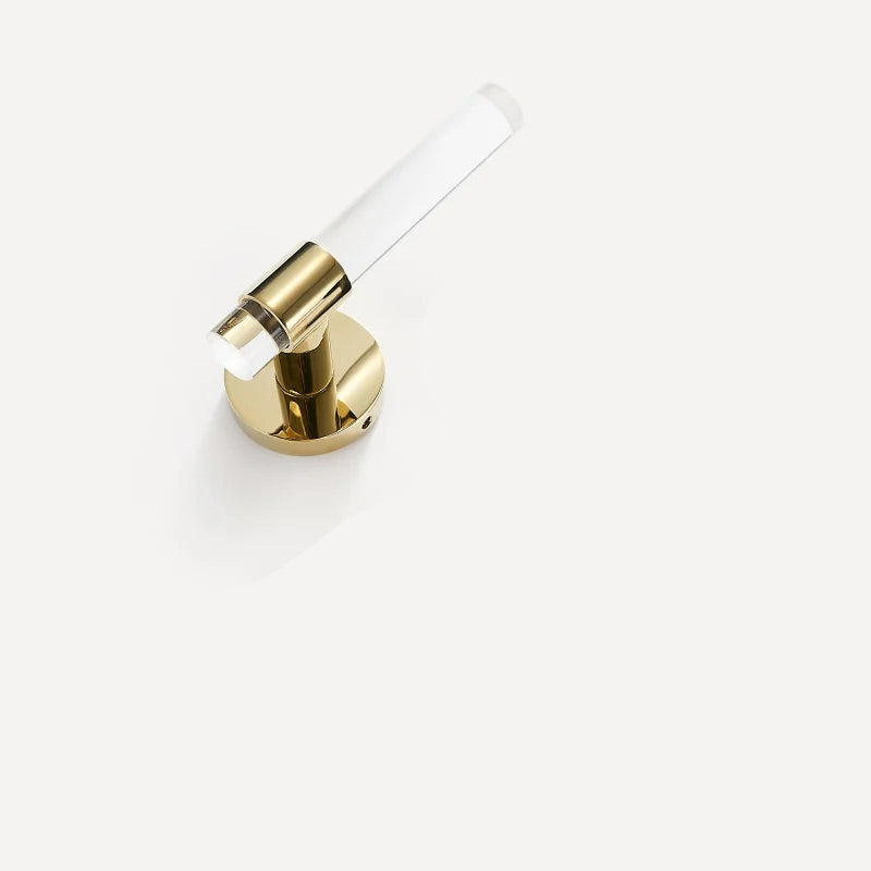 Poignée de porte dorée brillante sans serrure – Laiton poli et acrylique
