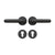 Poignée de porte noire en laiton sans serrure – Design rainuré sur rosace