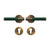Poignée de Porte Design en Laiton Massif & Cuir Vert - Style Italien Sans Serrure