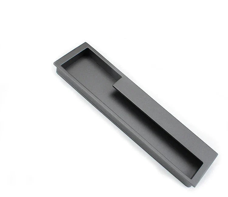 Poignée Cuvette Encastrée en Aluminium Gris pour Porte Coulissante et Tiroir, vue 2