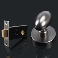 Bouton de Porte Ovale en Zamak, avec ou sans Serrure, 6 Finitions, vue 4