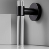 Poignée de porte design en laiton et acrylique transparent – Fixation sur rosace noire