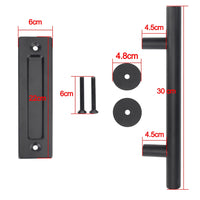 Poignée de Tirage Inox Noir 300 mm avec Plaque Cuvette, Porte Coulissante, vue 5