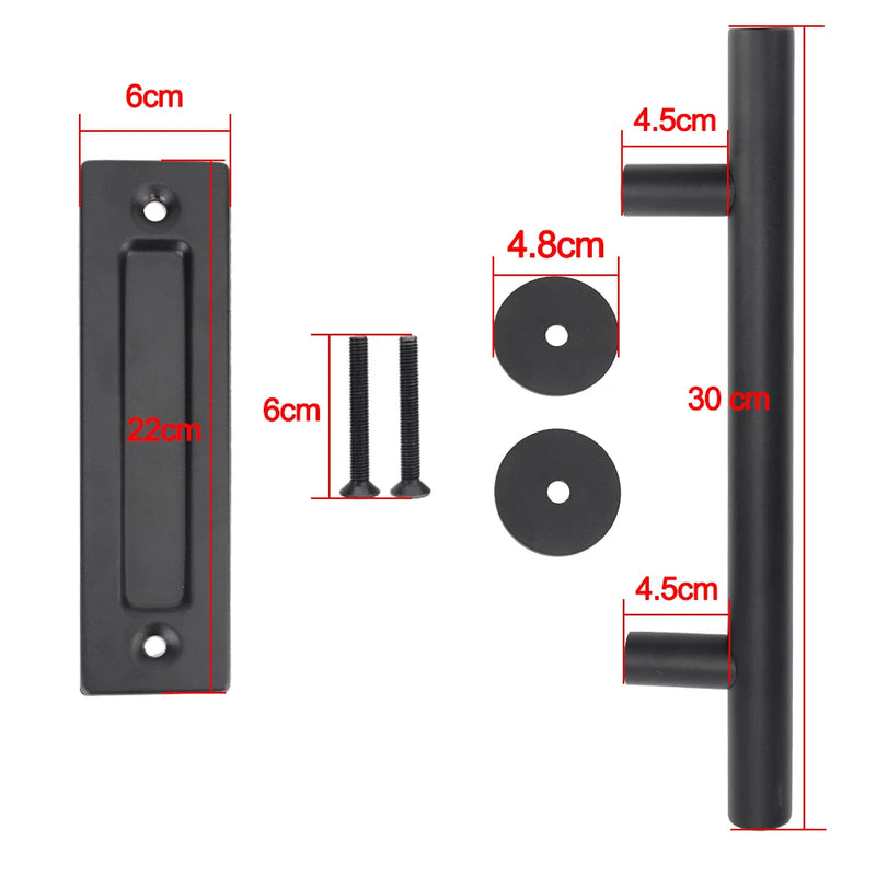 Poignée de Tirage Inox Noir 300 mm avec Plaque Cuvette, Porte Coulissante, vue 5
