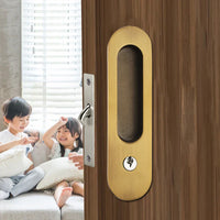 Poignée Cuvette Ovale à Clé pour Porte Coulissante, Serrure à Crochet, vue 4