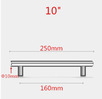 Poignée de Meuble Barre en Inox Noir, Doré ou Brossé, Entraxe 64 à 320 mm, vue 10