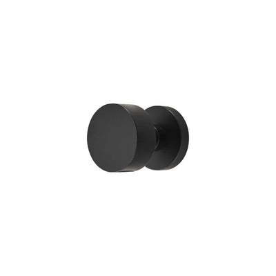 Poignée de porte noire en laiton massif – design rond moderne avec rosaces sans serrure