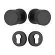 Bouton de Porte Rond Noir Mat en Laiton sur Rosace, sans Serrure