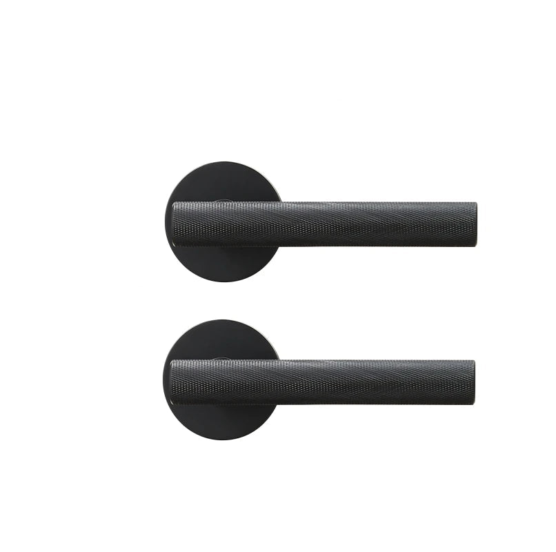 Poignée de porte noire moderne en laiton – Finition mate, design sur rosace