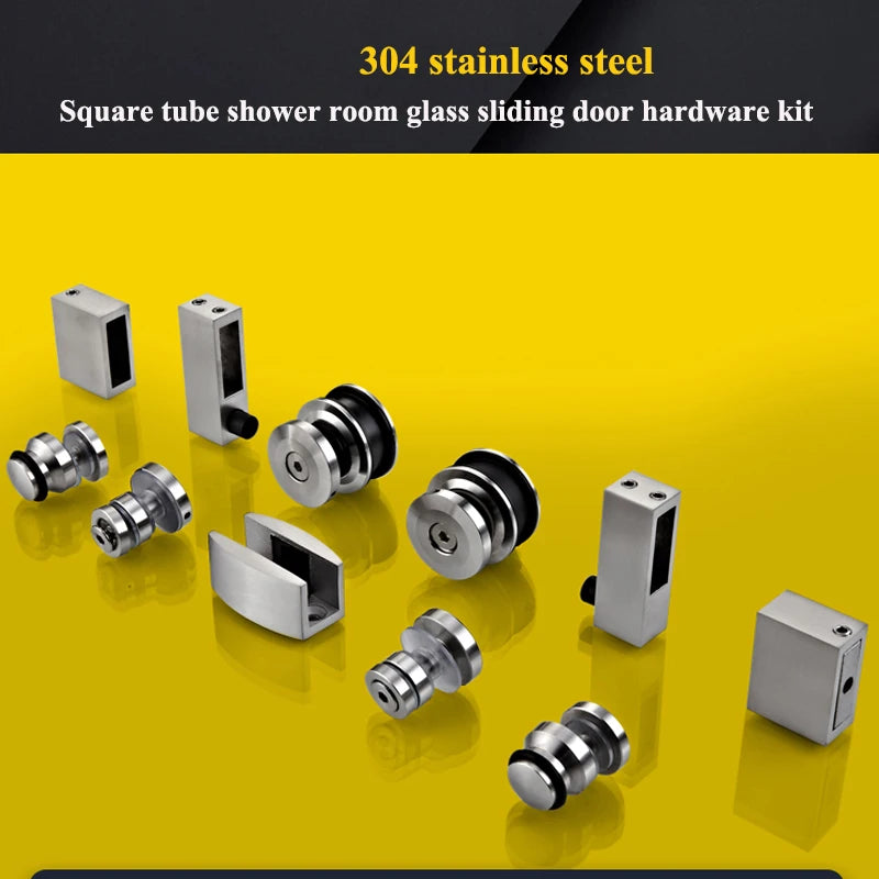 Kit de Porte Coulissante en Verre pour Douche en Inox 304, vue 4