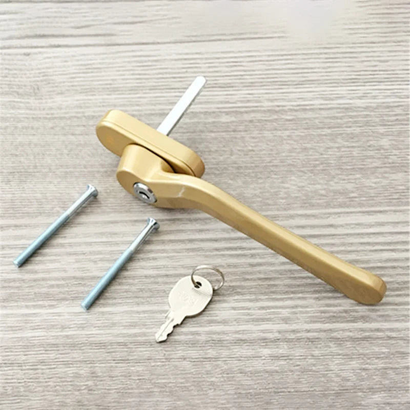 Poignée de Fenêtre à Clé Dorée en Aluminium, Gauche ou Droite
