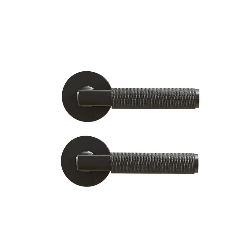 Poignée de Porte Noire sur Rosace – Design Moderne et Élégant