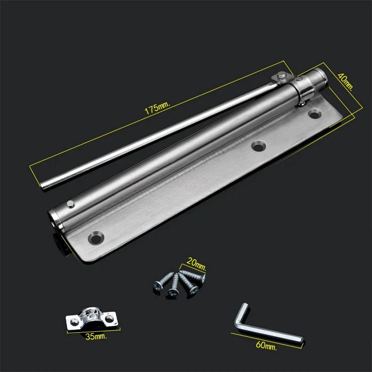 Ferme-Porte Inox à Bras Réglable pour Porte de 40 kg, Plaque 190 x 40 mm, vue 4