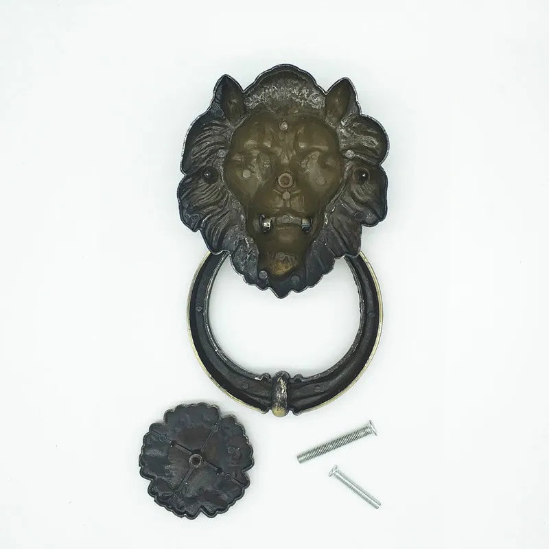 Heurtoir de Porte Lion Grand Modèle en Zamak Bronze Antique, 20 cm, vue 3