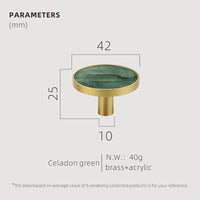 Bouton de Meuble en Laiton à Cabochon Coloré, Ø 22 à 42 mm, vue 30