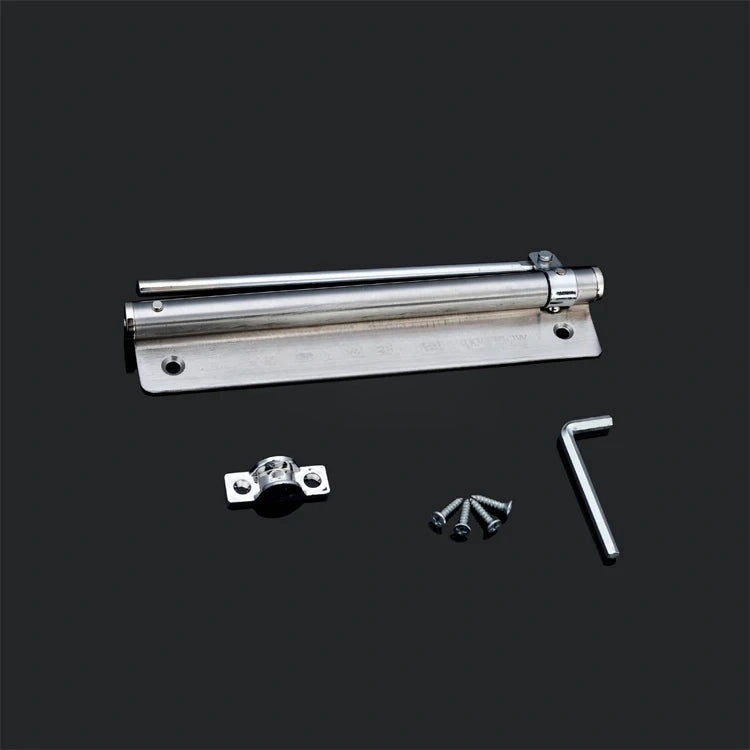 Ferme-Porte Inox à Bras Réglable pour Porte de 40 kg, Plaque 190 x 40 mm, vue 2