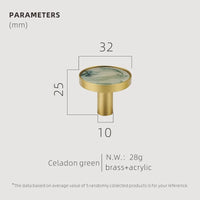 Bouton de Meuble en Laiton à Cabochon Coloré, Ø 22 à 42 mm, vue 9