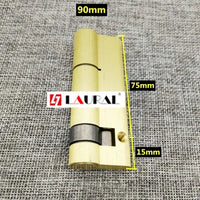 Cylindre de Porte Doré Brossé, de 40 à 100 mm, avec 3 Clés, vue 15