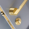Poignée de porte intérieure dorée avec serrure complète – Laiton massif design rond
