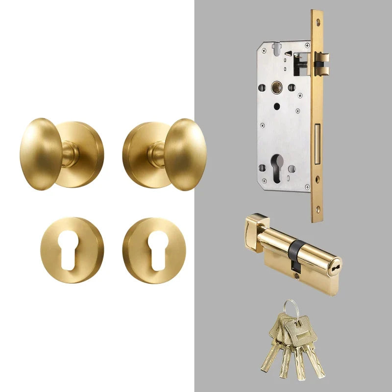 Bouton de Porte Ovale en Laiton sur Rosace, avec ou sans Serrure, vue 7