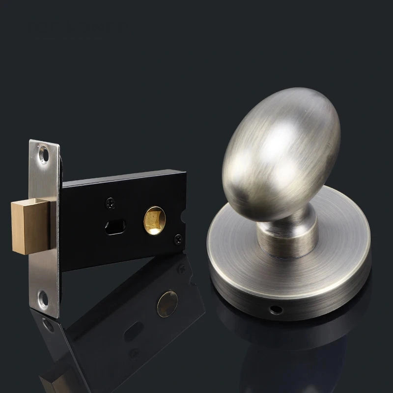 Bouton de Porte Ovale en Zamak, avec ou sans Serrure, 6 Finitions, vue 3