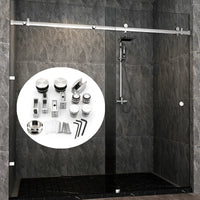 Kit de Porte Coulissante en Verre pour Douche en Inox 304, vue 2