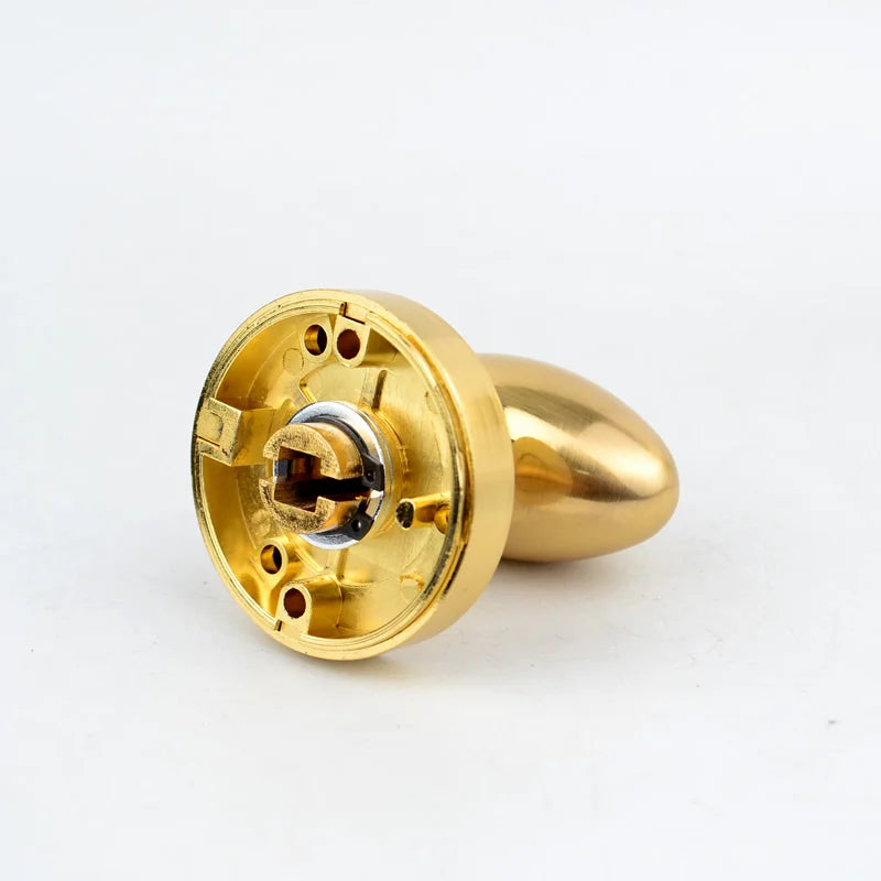 Bouton de Porte Œuf en Zamak sur Rosace Ronde, Seul ou avec Loquet, vue 3