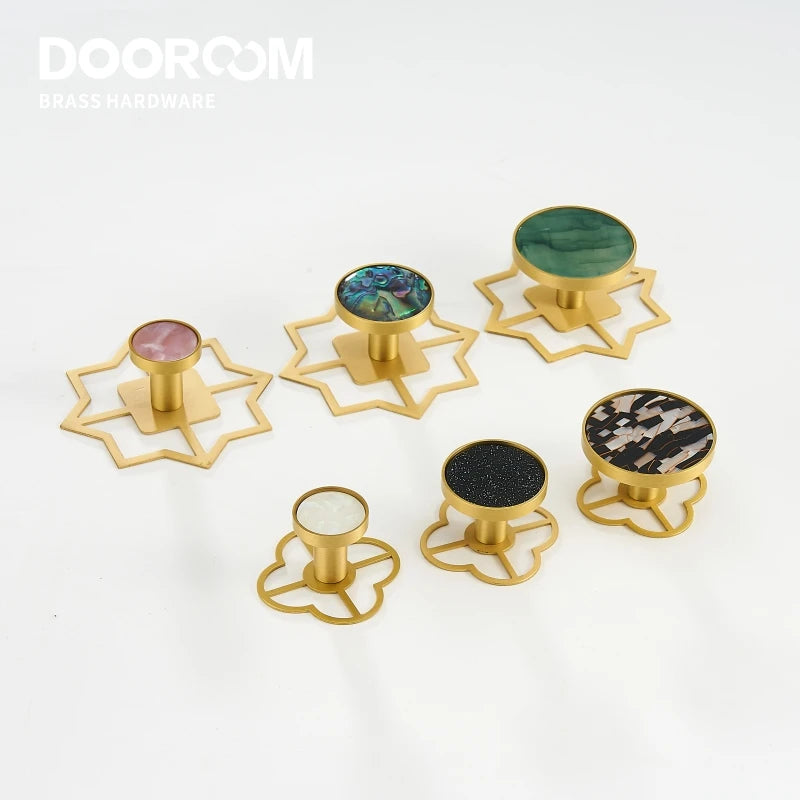 Bouton de Meuble en Laiton à Cabochon Coloré, Ø 22 à 42 mm, vue 3