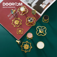 Bouton de Meuble en Laiton à Cabochon Coloré, Ø 22 à 42 mm