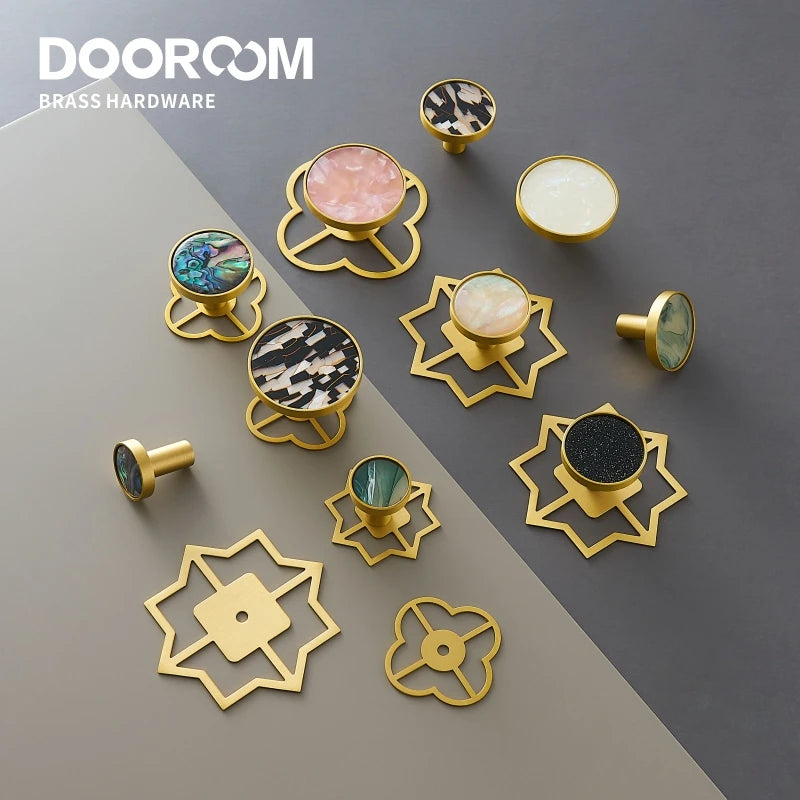 Bouton de Meuble en Laiton à Cabochon Coloré, Ø 22 à 42 mm, vue 6