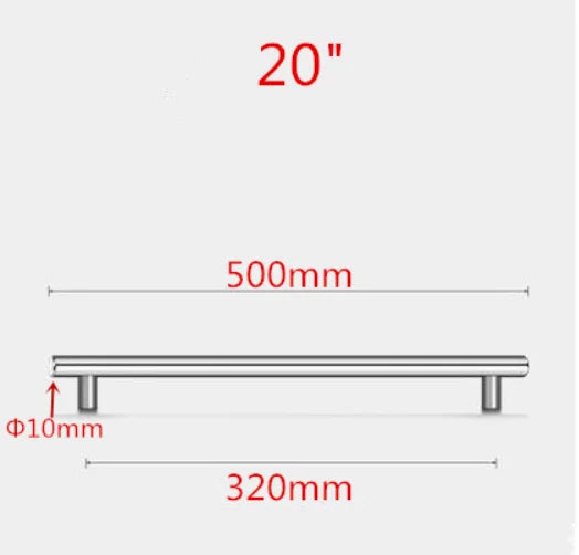 Poignée de Meuble Barre en Inox Noir, Doré ou Brossé, Entraxe 64 à 320 mm, vue 37