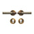Poignée de porte intérieure sans serrure – Laiton bronze antique et cuir gris clair – Design italien haut de gamme