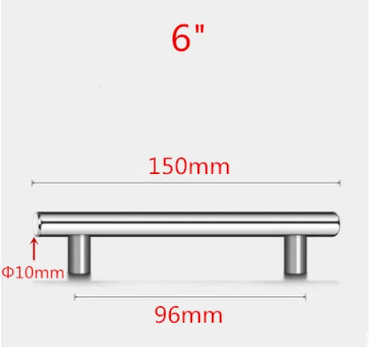 Poignée de Meuble Barre en Inox Noir, Doré ou Brossé, Entraxe 64 à 320 mm, vue 16