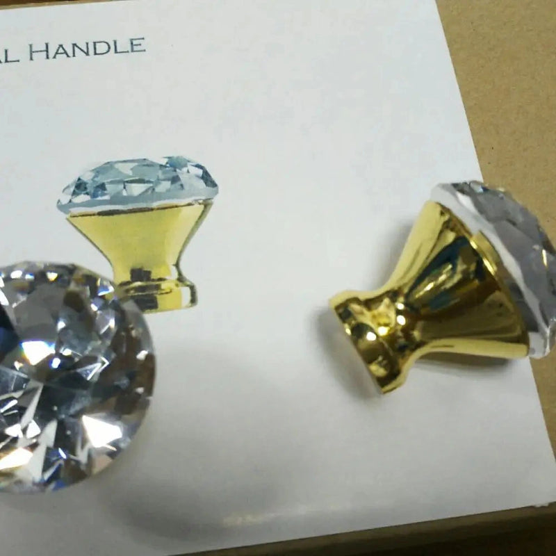 Bouton de Meuble en Cristal Taillé, Chromé ou Doré, Lot de 4, vue 6