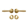 Poignée de porte dorée en laiton massif – Style classique avec rosaces – Entraxe standard