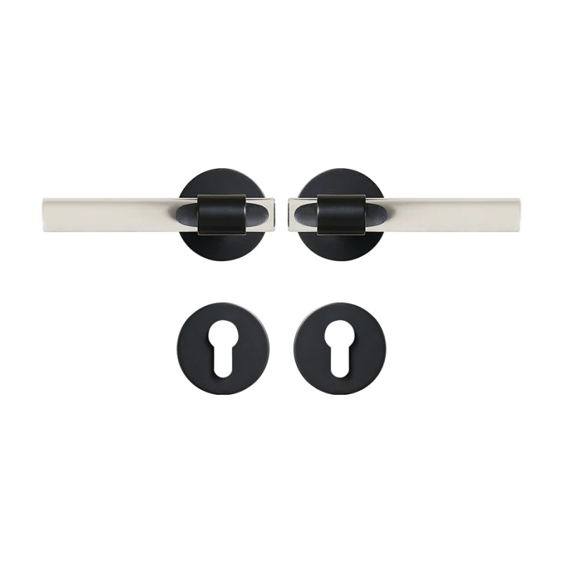 Poignée de porte design en laiton et acrylique transparent – Fixation sur rosace noire