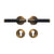 Poignée de porte décorative sans serrure – Laiton bronze et cuir noir – Design italien haut de gamme
