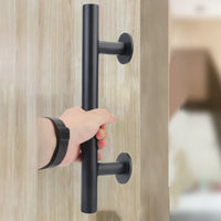 Poignée de Tirage Inox Noir 300 mm avec Plaque Cuvette, Porte Coulissante, vue 2
