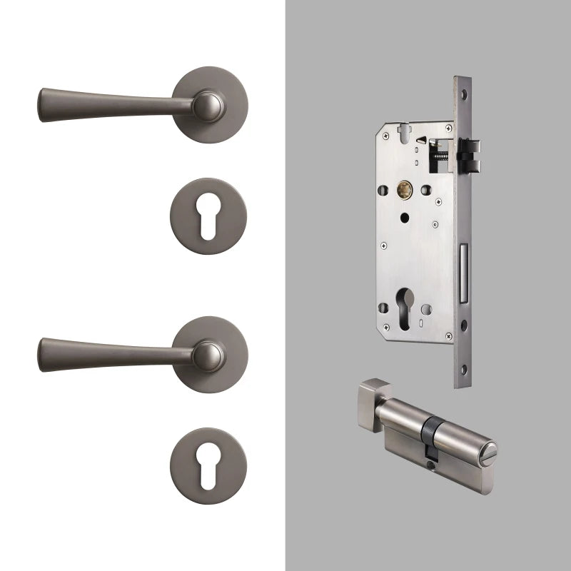 Poignée de Porte en Laiton à Béquille Évasée, avec ou sans Serrure, vue 6