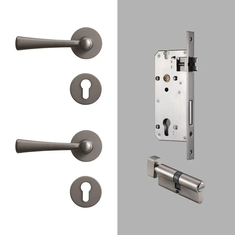 Poignée de Porte Intérieure en Laiton, Béquille Conique, avec ou sans Serrure, vue 13
