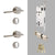 Poignée de porte intérieure chromée avec serrure complète – Laiton massif design rond