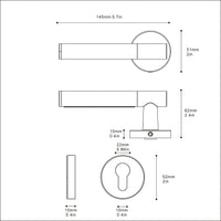 Poignée de Porte Intérieure Effet Cuir Tressé en Zinc, Entraxe 58 mm, vue 6