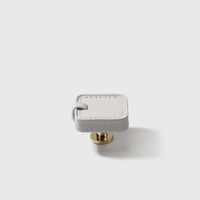 Bouton de Meuble Carré en Cuir Surpiqué et Laiton, 4 Coloris, vue 3