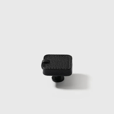Bouton Meuble Carré Cuir et Laiton, vue 4
