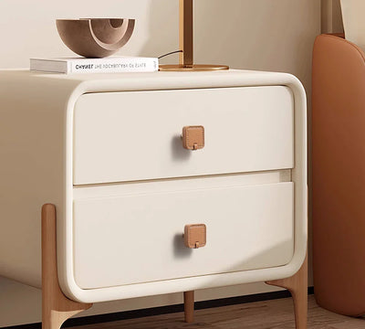 Bouton Meuble Carré Cuir et Laiton