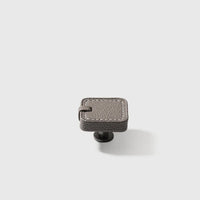Bouton de Meuble Carré en Cuir Surpiqué et Laiton, 4 Coloris, vue 6
