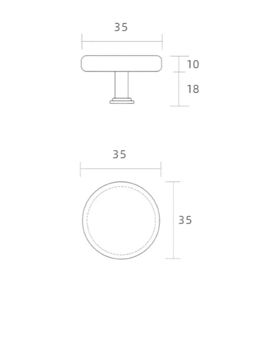 Bouton de Meuble Rond en Cuir, Noir, Blanc, Marron ou Gris, vue 10