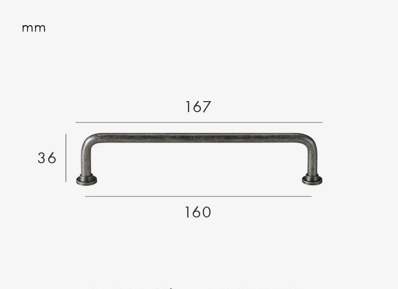 Poignée de Meuble Style Antique Gris Béton, Barre en U et Bouton Boule, vue 5